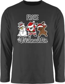 Langarmshirt Herren Langarm Shirt - Geschenke Christmas Bekleidung - Frohe Weihnachten Dabbing - 3XL - Schwarz - Tshirt weihnachtliche t-Shirt weihnachtsshirt swiateczne t swiateczny v Ausschnitt von Shirtracer