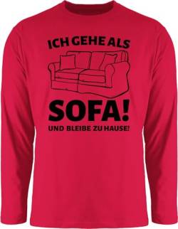 Langarmshirt Herren Langarm Shirt - Karneval & Fasching - Ich gehe als Sofa und bleibe zu Hause! - schwarz - 3XL - Rot - Jeck koelner Partnerlook kölsche kölner zum gärtner in köln Verkleidet von Shirtracer