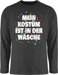 Langarmshirt Herren Langarm Shirt - Karneval & Fasching - Mein Kostüm ist in der Wäsche Konfetti - 3XL - Schwarz - costüm rut und wiess lustiges kölsche köln für fasnacht Fasching+verkleidung von Shirtracer