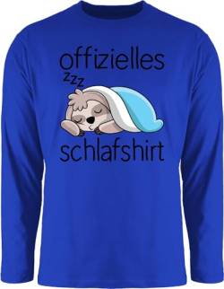 Langarmshirt Herren Langarm Shirt - Sprüche Statement - Offizielles Schlafshirt mit Faultier - schwarz - 3XL - Royalblau - schlaftshirts Tshirt Oberteil faultier, Sloth Schlaf schlafshirts von Shirtracer