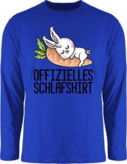 Langarmshirt Herren Langarm Shirt - Sprüche Statement - Offizielles Schlafshirt mit Hase schwarz - 3XL - Royalblau - Statements schlafen Rundhals Aufschrift offizieller Schlaf Spruch von Shirtracer