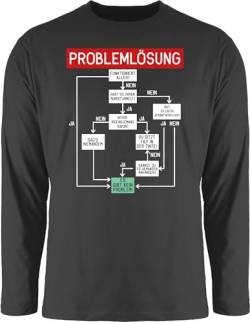 Langarmshirt Herren Langarm Shirt - Sprüche Statement mit Spruch - Problemlösung - weiß - 3XL - Schwarz - t Shirts sprüchen Langarm-Shirts Tshirt Langarm-Shirt t-Shirt Langarmshirts für Long von Shirtracer