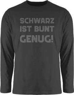 Langarmshirt Herren Langarm Shirt - Sprüche Statement mit Spruch - Schwarz ist bunt genug - 3XL - Schwarz - lustige Langarm-Shirt Longsleeve witzige t-Shirt t Tshirt Druck Shirts männer von Shirtracer