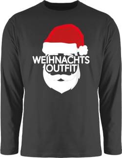 Langarmshirt Herren Langarm Shirt - Weihnachten Geschenke Christmas Bekleidung - Weihnachtsoutfit mit Weihnachtsmütze - M - Schwarz - weihnachtsoberteil weihnacht Weihnachts Outfit Longsleeve von Shirtracer