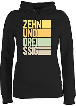 Pullover Damen Hoodie Frauen - 40. Geburtstag - Zehnunddreissig - L - Schwarz - Hoddies/pullies 40 .Geburtstag Kapuzenpullover 40igster 40sten 40igsten 40iger Geschenk zum 40er geburtstagsartikel von Shirtracer