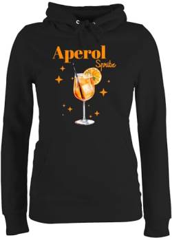 Pullover Damen Hoodie Frauen - Karneval & Fasching - Aperol Spritz Kostüm Aperoli Aperollin Freundin Spritztour - S - Schwarz - Paare köln Frau für &Fasching Karneval. in Karneval& lustiges von Shirtracer