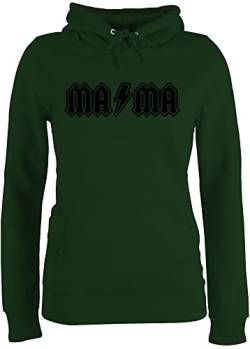 Pullover Damen Hoodie Frauen - Mama - MA MA Metal Rock - S - Dunkelgrün - Muttertag personalisiert Geschenke Mutter Tag Geschenk für frische Pulli Fuer Namen zum personalisiertes gesxhenk von Shirtracer