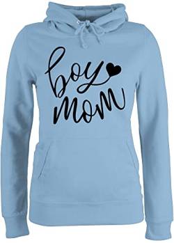 Pullover Damen Hoodie Frauen - Mama - Boy Mom mit Herz - L - Hellblau - Geschenk für Mutter personalisiert Muttertag Beste muttertags muttertagsgeschenk Namen Mami 2024 Kapuzenpullover die gesxhenk von Shirtracer