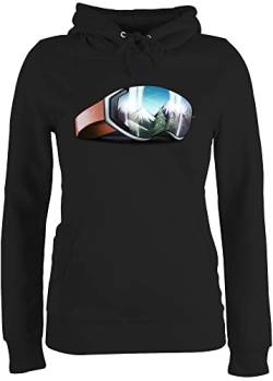 Pullover Damen Hoodie Frauen - Snowboard, Ski und mehr - Skibrille - XL - Schwarz - Pulli apre Hoody Mottoparty Apres Kapuzenpullover après Party après+ski+Party Fasching Apres+ski Skifahrer von Shirtracer