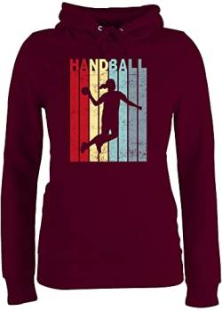 Pullover Damen Hoodie Frauen - WM 2023 Trikot Ersatz - Handballerin Handball Sprungwurf - S - Burgundrot - Handballer Geschenke Kapuzenpulli halbball hanball beachhandball Fans em Fan Geschenk von Shirtracer