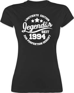 Shirt Damen - 30. Geburtstag - Legendär seit 1994 - weiß - M - Schwarz - 30 Jahre 1993 Frauen Tshirt t Geschenke+zum+30er tischert t-Shirt 30-Geburtstag+lustige+Geschenke Sommer von Shirtracer