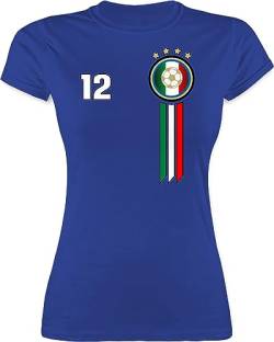Shirt Damen - Fußball EM WM - 12. Mann Italien Mannschaft - M - Royalblau - t-Shirt Europameisterschaft 2024 Italian Magliette fu Ball Italy Tshirt Frauen Fanartikel Fan Maglietta Fussball von Shirtracer