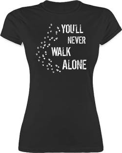 Shirt Damen - Geschenk für Hundebesitzer - You'll Never Walk Alone Gassi - S - Schwarz - Tshirt hundemama hundeshirts hundefan Dog Walker t-Shirt Hunde Menschen hundeshirt Hundefans hundespruch von Shirtracer