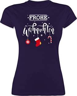 Shirt Damen - Geschenke Christmas Bekleidung - Frohe Weihnachten - L - Lila - Merry x-Mas t Geschenk Tshirt für Eltern zu t-Shirt die Weihnachts Frauen Oberteil Herren weihnachtsshirt fur t-Shirts von Shirtracer