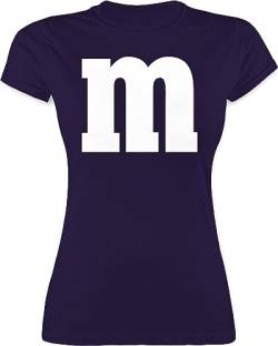 Shirt Damen - Karneval Fasching - Gruppen M und M Aufdruck - M&M Kostüm Gruppe MundM & M MM - M - Lila - Karnevals t-Shirt fasnet Frau Tshirt Karneval-Shirt Faschings Shirts fastnachts-t-Shirt von Shirtracer