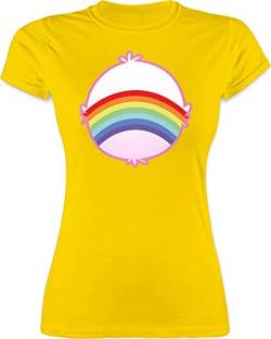 Shirt Damen - Karneval & Fasching - Cartoon-Bärchis Regenbogen - L - Gelb - t Shirts Karnevals Tshirt witzige Faschings Frauen t-Shirts Karneval-Shirt Faschings- Tshirts fastnachts-t-Shirt von Shirtracer