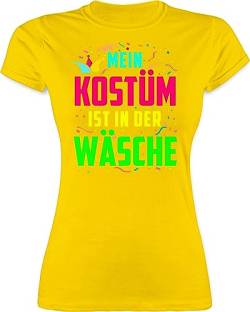 Shirt Damen - Karneval & Fasching - Mein zu Kostüm ist in der Wäsche - L - Gelb - t-Shirt Faschings Shirts t lustiges Tshirt Karneval. Oberteile Karnevals Frau Karneval-Shirt faschingsshirt von Shirtracer