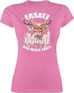 Shirt Damen - Kompatibel mit Oktoberfest - Dirndl Ersatz - Der Wille zählt - L - Rosa - Trachten Tracht t Bayern Motiv Tshirt trachtenshirt+Damen Oberteil bayerische Mode trachtenoutfit sprüche von Shirtracer