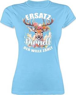 Shirt Damen - Kompatibel mit Oktoberfest - Dirndl Ersatz - Der Wille zählt - M - Hellblau - Trachten Outfit t Tracht Tshirt Frau Shirts t-Shirt bayrisch trachtenshirt für Kurzarm trachtent-Shirt von Shirtracer