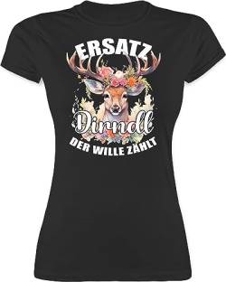 Shirt Damen - Kompatibel mit Oktoberfest - Dirndl Ersatz - Der Wille zählt - S - Schwarz - Tshirt Tracht wäsche trachtenshirt bayrische hirschgeweih t-Shirt statt nur Trachten t Shirts bayrisch von Shirtracer