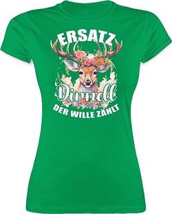 Shirt Damen - Kompatibel mit Oktoberfest - Dirndl Ersatz - Der Wille zählt - XL - Grün - Tshirt trachtenoberteile Frauen bayrischer Abend Tshirts Trachten t-Shirt Tracht Oberteile Trachten-t-Shirt von Shirtracer