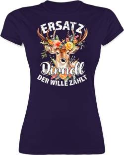 Shirt Damen - Kompatibel mit Oktoberfest - Ersatz Dirndl Der Wille Zählt - XXL - Lila - Trachten Tshirt Bayern Frauen t-Shirt Oktoberfest-t-Shirt t-schirts trachtenshirts Oberteil Tracht Outfit von Shirtracer