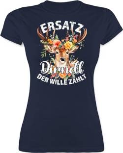 Shirt Damen - Kompatibel mit Oktoberfest - Ersatz Dirndl Der Wille Zählt - XXL - Navy Blau - Tshirt Tracht t Trachten locker Bayern bayrisch Outfit elegant Motiv trachtenshirt für Oktober t-Shirts von Shirtracer