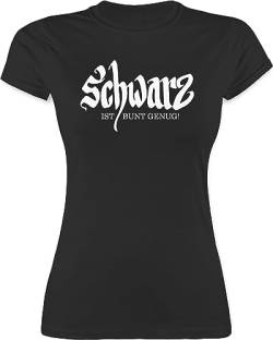 Shirt Damen - Nerd Geschenke - Schwarz ist bunt genug - L - Schwarz - t-Shirt mit Spruch lustig sprüche Funshirt Statement Shirts sprueche tischert Sommer Tshirt sprüchen tailliert spruechen von Shirtracer