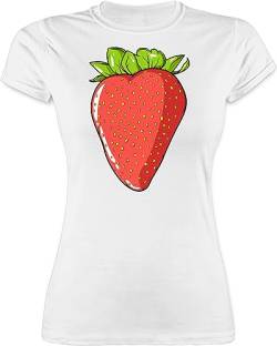 Shirt Damen - Sprüche Statement - Erdbeere Erdebeer Erdbeeren Sommerfrüchte Geschenk - XL - Weiß - t-Shirts Funshirts für Frauen Shirts Tshirt t-Shirt t mit früchten koch erdbeer Tshirts von Shirtracer