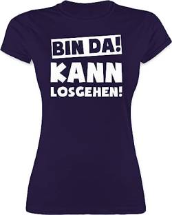 Shirt Damen - Sprüche Statement mit Spruch - Bin da kann losgehen - XXL - Lila - Tshirt Party Shirts Frauen Tshirts t t-Shirt tailliert lustig lustigen sprüchen Oberteil witzig sprueche t,Shirt von Shirtracer