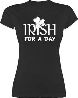 Shirt Damen - St. - Irish for A Day St Patricks Day - XL - Schwarz - Patrick Tshirt Patrick's Patrick’s Saint Party Geschenk 2024 s irisches Happy Irland irische Tshirts grünes t Sankt Kleeblatt von Shirtracer