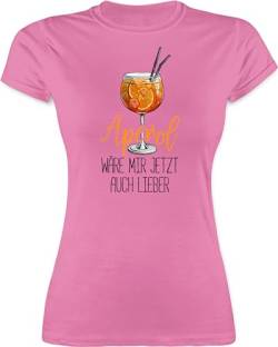 Shirt Damen - Statement - Aperol wäre Mir jetzt auch Lieber - Lustige Geschenke Aperol - XXL - Rosa - Spritz t-Shirt Cocktail Tshirt t Funshirts für Frauen aperol+t-Shirt+Damen t-Shirts Motto von Shirtracer