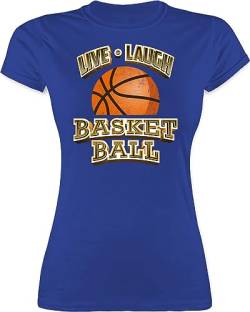 Shirt Damen - Trikot Ersatz Training - Live Laugh Basketball Vintage - M - Royalblau - Basketballer von Shirtracer