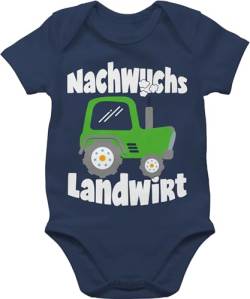 Shirtracer Baby Body Junge Mädchen - Sprüche - Nachwuchs Landwirt weiß - 6/12 Monate - Navy Blau - bodys für babys mit sprüchen babygeschenk lustig babybody strampler spruch lustige babygeschenke von Shirtracer