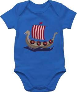 Shirtracer Baby Body Junge Mädchen - Wikinger & Walhalla - Wikinger-Schiff - 18/24 Monate - Royalblau - schiff babykleidung jungen wikinger&walhalla babystrampler baby-kurzarmbodys von Shirtracer