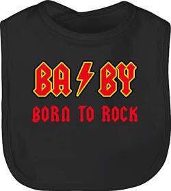 Shirtracer Baby Lätzchen - Sprüche - BA BY Born to rock Rot - Unisize - Schwarz - sprüchen latz mit lustige babygeschenke babylatz babykleidung babygeschenk lustig babylätzchen babysachen babysprüche von Shirtracer