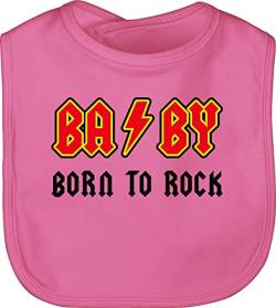 Shirtracer Baby Lätzchen - Sprüche - BA BY Born to rock - Unisize - Pink - lustige babysachen spruch rocker latz babykleidung mit süßen sprüchen spruche babylatz sachen für babys babygeschenke lustig von Shirtracer