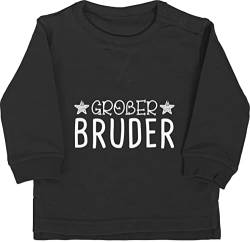 Shirtracer Baby Pullover Jungen Mädchen - Großer Bruder Sterne - 12/18 Monate - Schwarz - Big Brother große brüder Sweatshirt 2024 Geschenke für großen Pulli Geschenk grosser großer+Bruder bro 2023 von Shirtracer