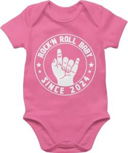 Shirtracer Body Junge Mädchen - Sprüche - Rock'n Roll Baby since 2024-3/6 Monate - Pink - bz10 strampler mit spruch babysprüche rock n babystrampler süße sprüche. 2023 baby-kurzarmbodys von Shirtracer