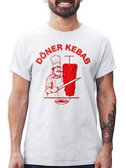 Shirtracer Döner Kebab Herren T-Shirt und Männer Tshirt (Weiß, S) von Shirtracer