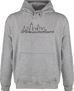 Shirtracer Hoodie Herren Pullover Männer - Frankfurt Skyline FRA - M - Grau meliert - Stadt Frankfurter von Shirtracer