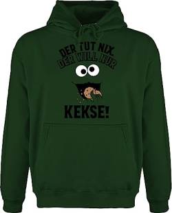 Shirtracer Hoodie Herren Pullover Männer - Karneval & Fasching - Der TUT nix, der Will nur Kekse - XL - Dunkelgrün - straßenkarneval „Karneval“ Fasching+verkleidung und kölscher kölsche koelner von Shirtracer