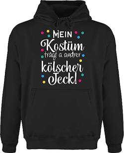 Shirtracer Hoodie Herren Pullover Männer - Karneval & Fasching - Mein Kostüm trägt a Anderer kölscher Jeck! -weiß - 4XL - Schwarz - witzige Faschings verkleidung Carnevale Carnival fasnachts fasnet von Shirtracer