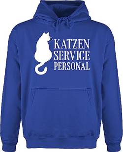 Shirtracer Hoodie Herren Pullover Männer - Katzenbesitzer Geschenk Katze - Katzen Servicepersonal weiß - M - Royalblau - Hoodies/pullis sprüche mit katzenmotiv jh001 cat huddis zu Weihnachten von Shirtracer