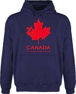 Shirtracer Hoodie Herren Pullover Männer - Länder Fahnen und Flaggen - Canada Not just Colder Cooler - Souvenir Geschenk - 4XL - Navy Blau - Hoddies/pullies Kanada Flagge Kapuzenpullover Logo Pulli von Shirtracer