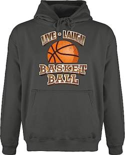 Shirtracer Hoodie Herren Pullover Männer - Trikot Ersatz Training - Live Laugh Basketball Vintage - XL - Anthrazit - Basketballer von Shirtracer