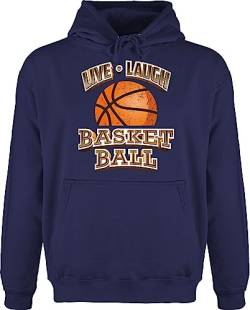 Shirtracer Hoodie Herren Pullover Männer - Trikot Ersatz Training - Live Laugh Basketball Vintage - XS - Navy Blau - Basketballer von Shirtracer