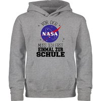 Shirtracer Hoodie Vor der Nasa muss ich erst einmal zur Schule schwarz Einschulung Mädchen von Shirtracer