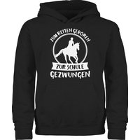 Shirtracer Hoodie Zum Reiten geboren zur Schule gezwungen Einschulung Mädchen von Shirtracer