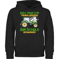 Shirtracer Hoodie Zum Traktor fahren geboren zur Schule gezwungen - Kinder Landwirt Baue Einschulung Mädchen von Shirtracer